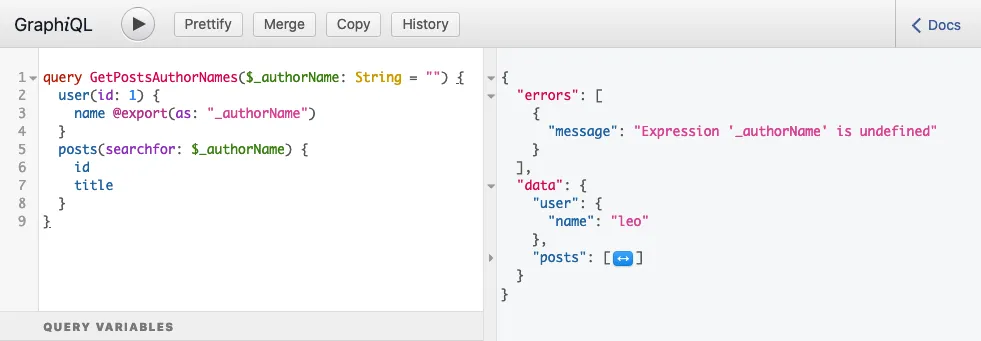 การรัน query โดยใช้ตัวแปร