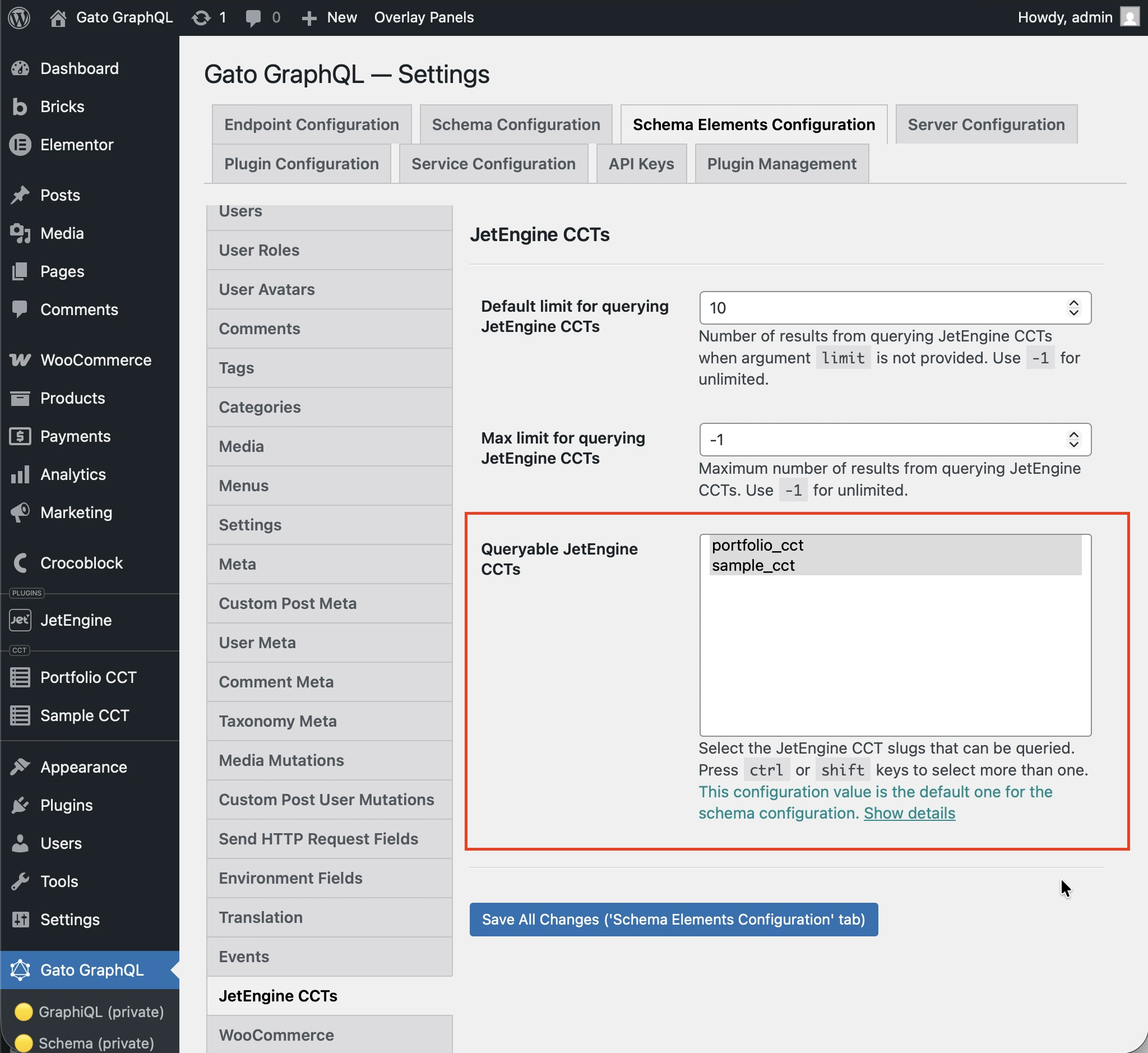 การกำหนด CCT ที่ queryable ได้ในหน้า Settings