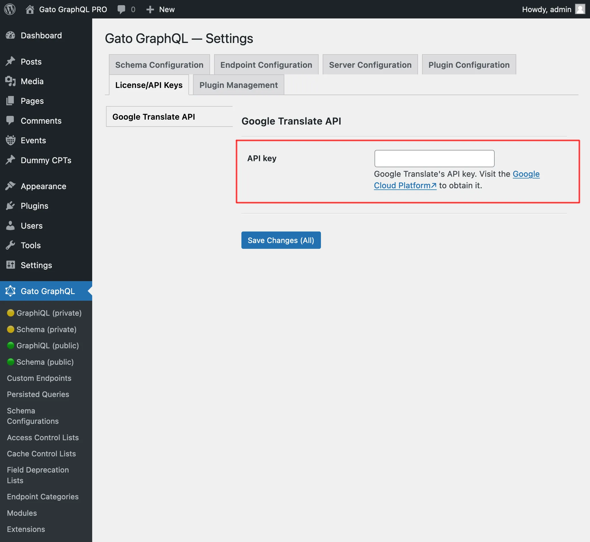 การตั้งค่า API key ของ Google Translate