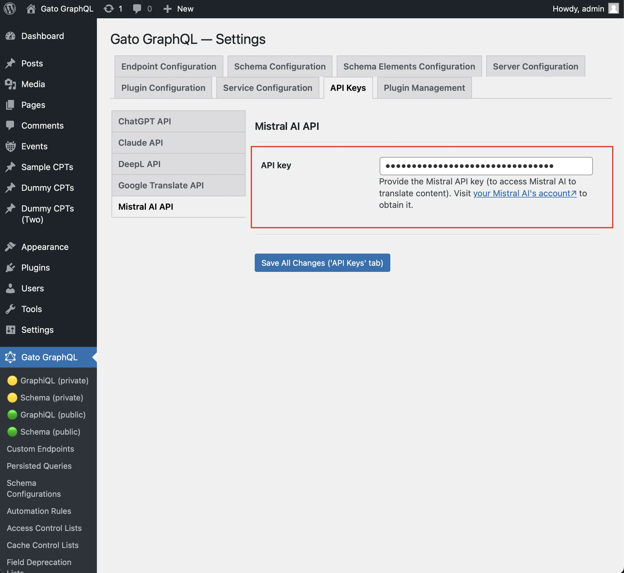การตั้งค่า API key ของ Mistral AI