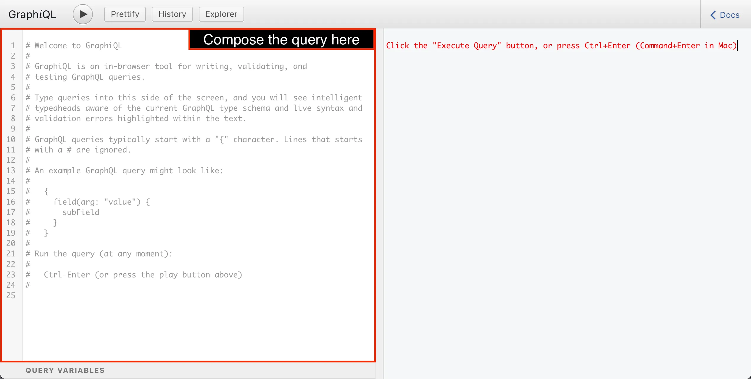 GraphiQL client GraphiQL client