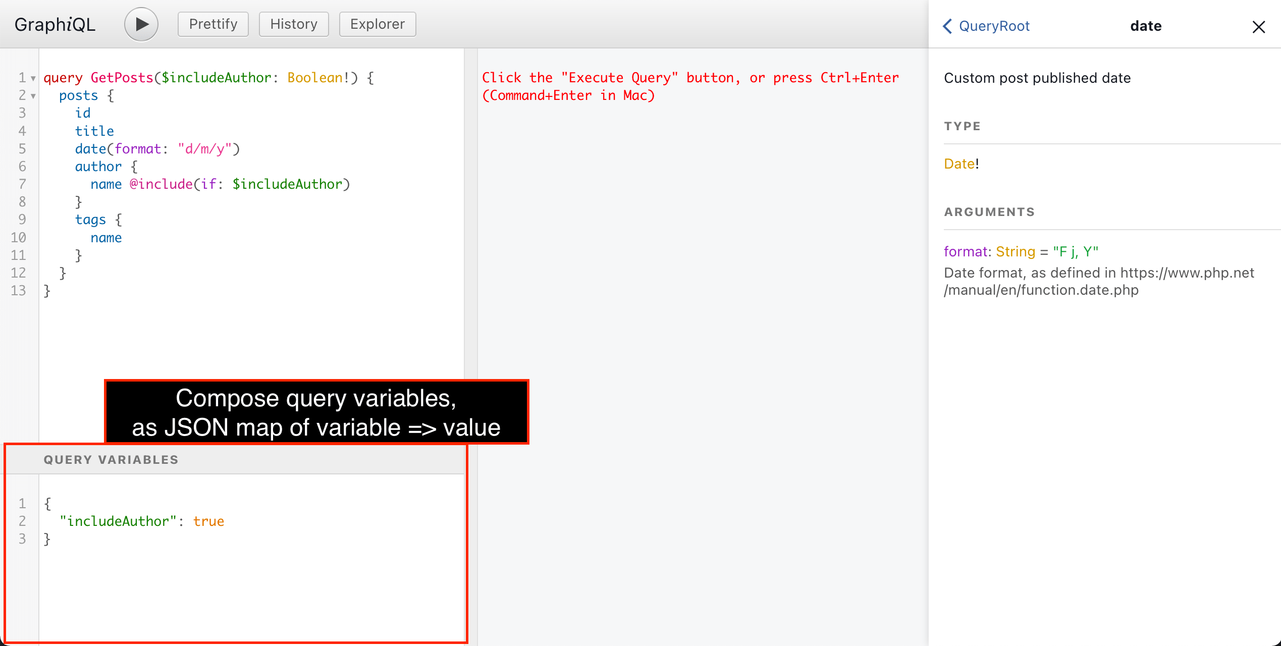 การกรอก query variables การกรอก query variables