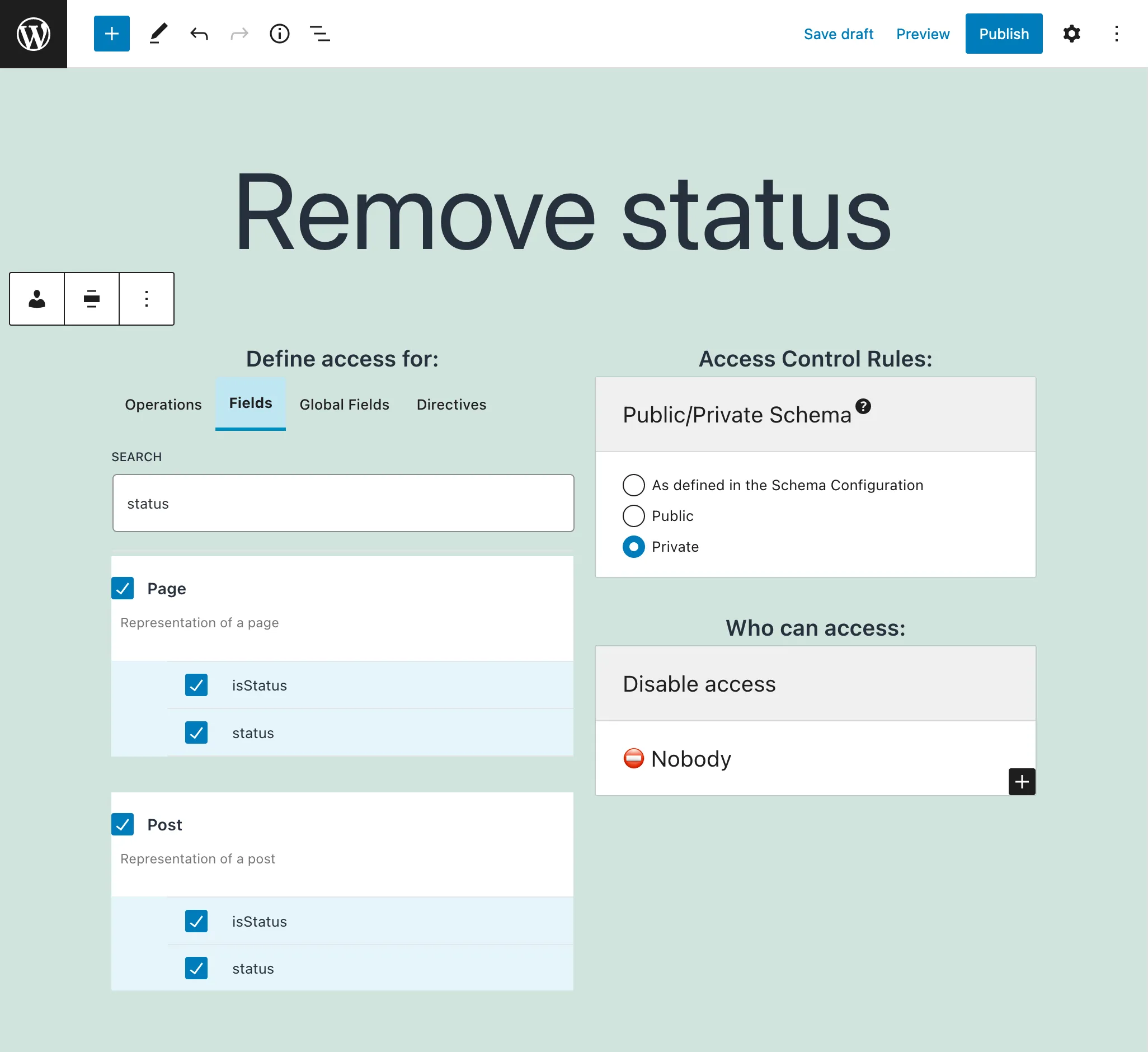 Using the 'disable access' rule การใช้กฎ "disable access"