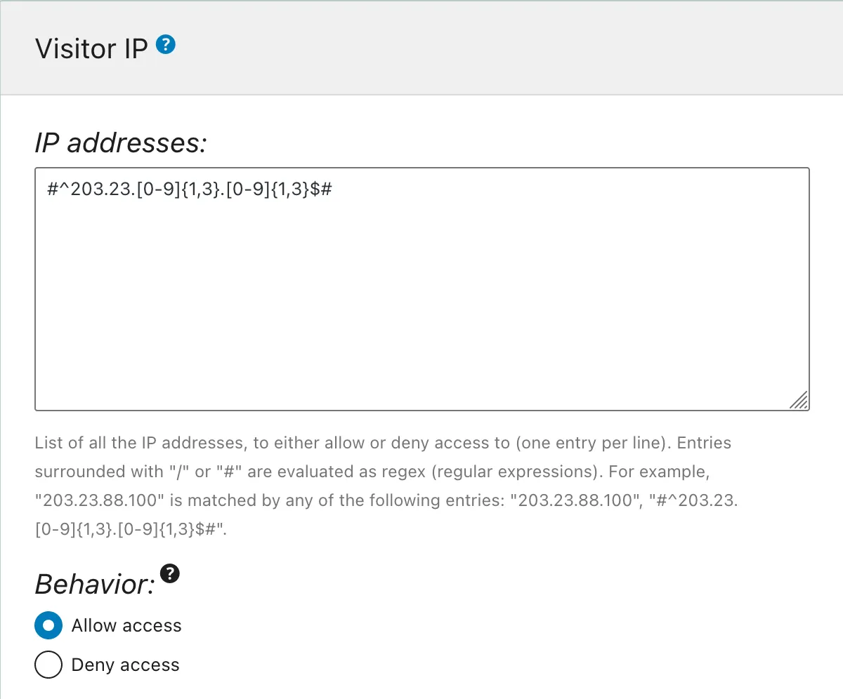 การเพิ่มรายการในบล็อก Visitor IP การเพิ่มรายการในบล็อก Visitor IP