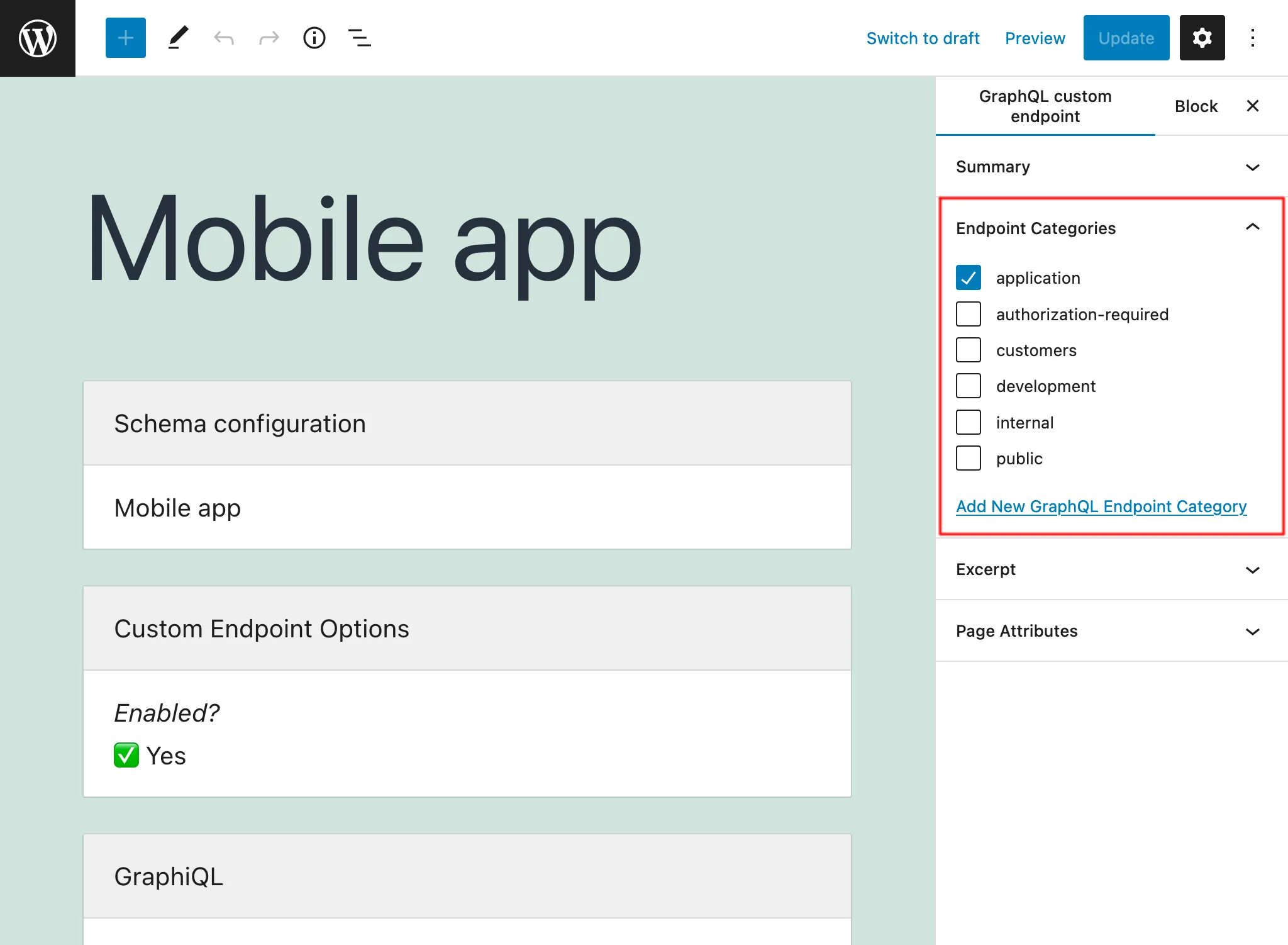 หมวดหมู่ endpoint เมื่อแก้ไข Custom Endpoint หมวดหมู่ endpoint เมื่อแก้ไข Custom Endpoint