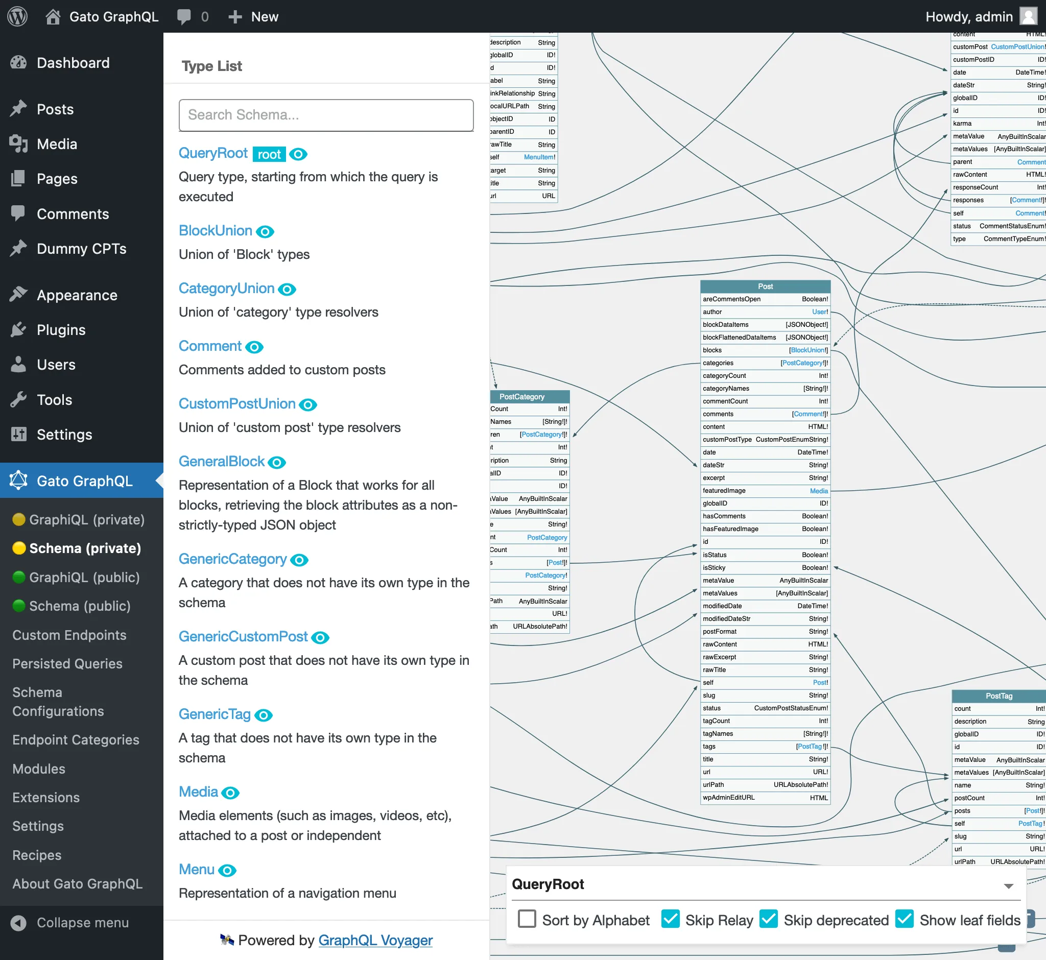 GraphQL schema สำหรับ WordPress GraphQL schema สำหรับ WordPress
