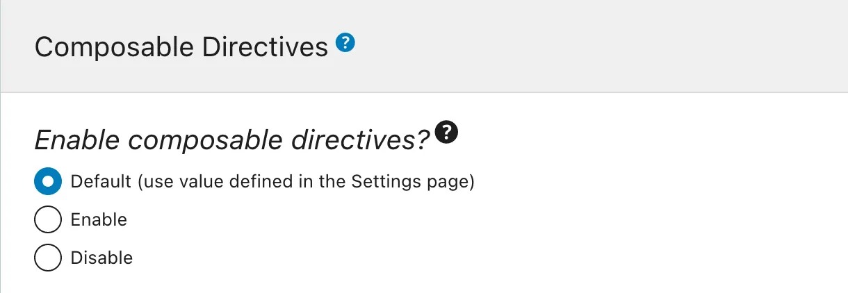 Composable Directives ใน Schema Configuration