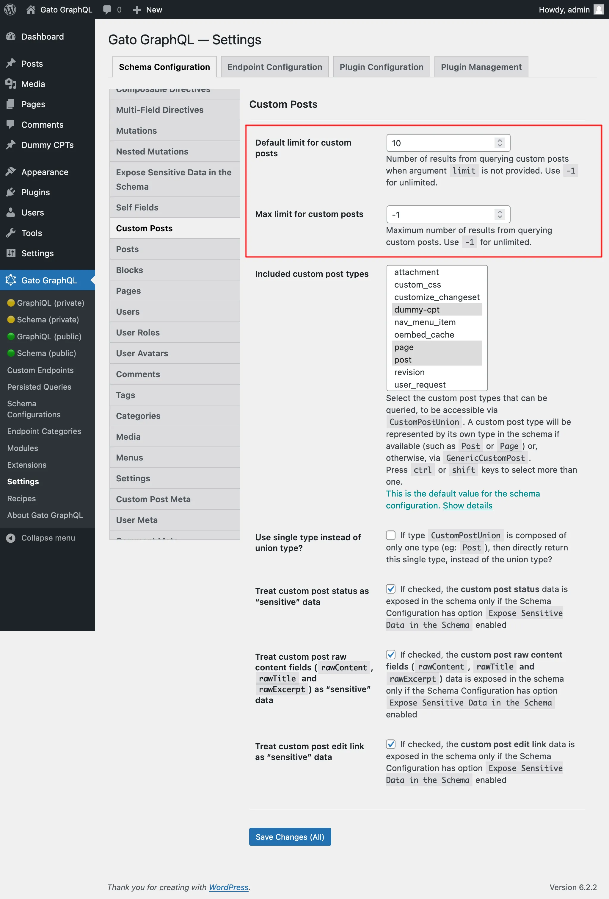 การตั้งค่าขีดจำกัดสำหรับ Custom Post