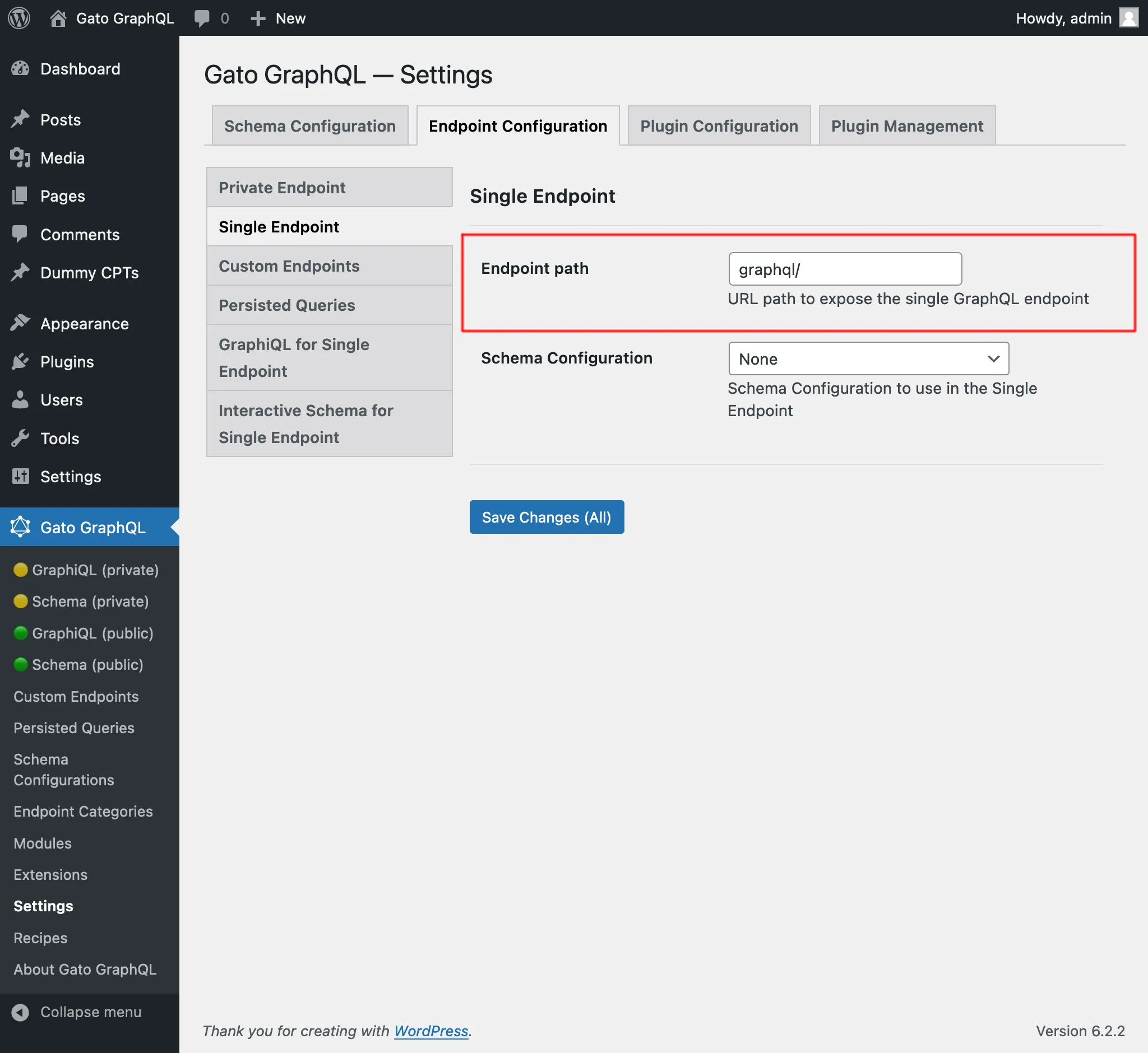 Single endpoint ใน Settings