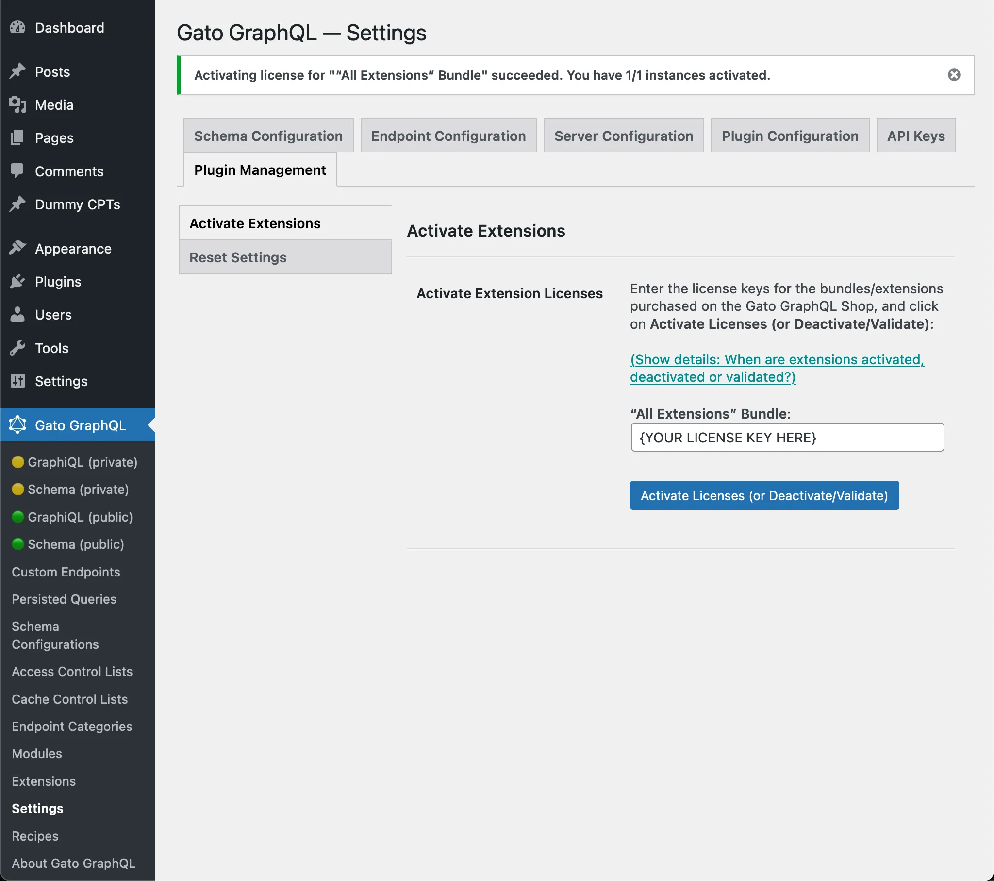 Plugin ถูกเปิดใช้งานแล้ว
