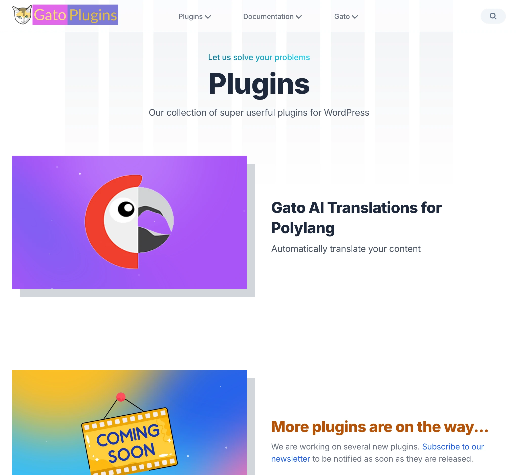 ส่วน Plugins บน gatoplugins.com