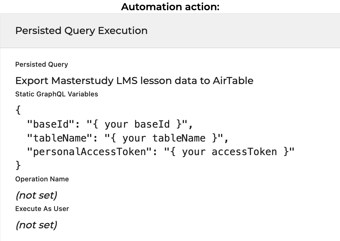 Action ของ Automation
